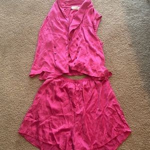 100% Pink Silk Vintage (1978) Victoria’s Secret PJ Set